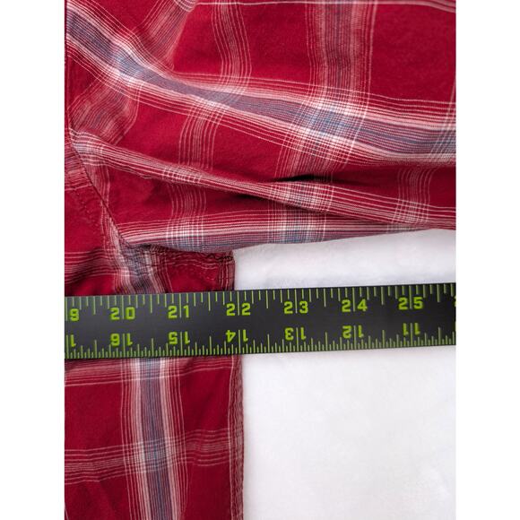 Carhartt Relaxed Fit Plaid Button Down Shirt Mens Medium Red Gray Work Outdoor - Picture 4 of 7